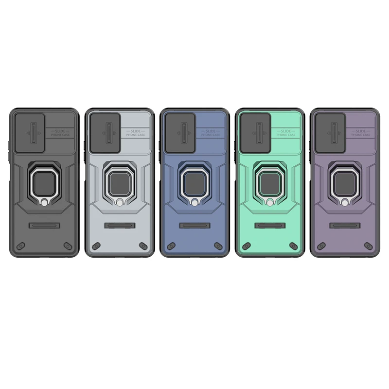 Funda protectora para OPPO Realme C67, Protector de lente de parachoques, soporte de anillo para cámara deslizante, Realme C67, 4G - imagen 4