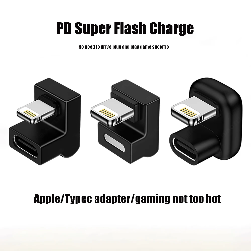 Convertidor de carga rápida para Apple 13, juego en forma de U sin bloqueo de manos, iluminación de Apple a cabezal convertidor tipo C, 2 piezas