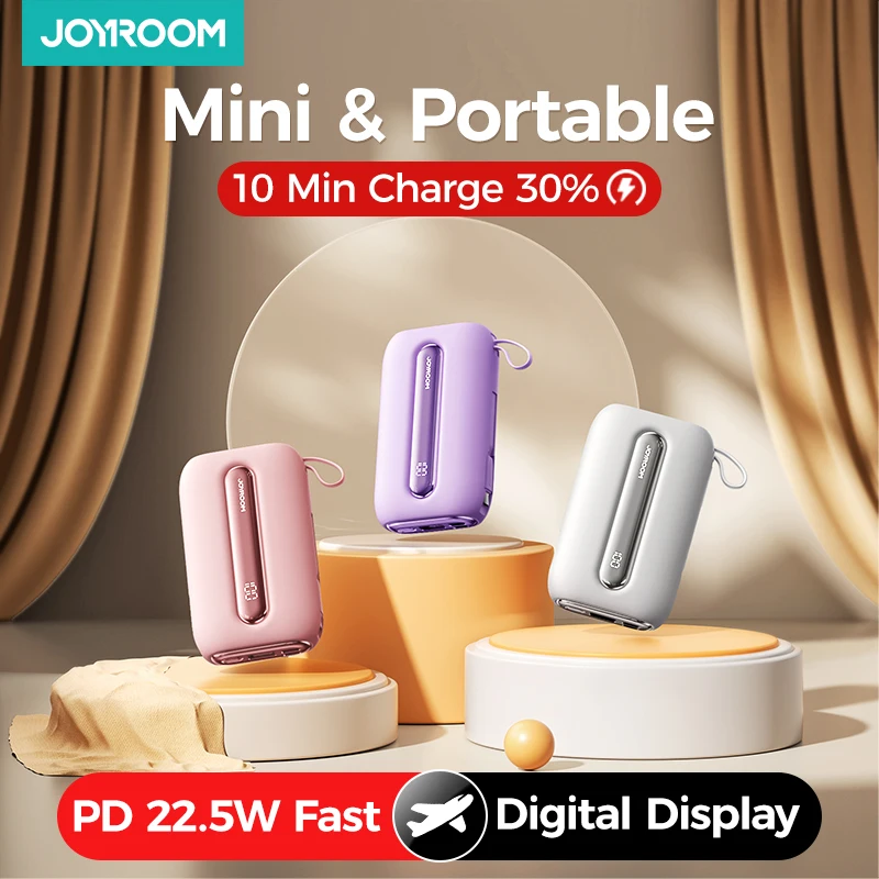 Joyroom-Batería Externa de 20000mAh con cuatro puertos de carga, PowerBank de 22,5 W con Cable tipo C para iPhone, cargador PD QC3.0 para Samsung y Xiaomi - imagen 2