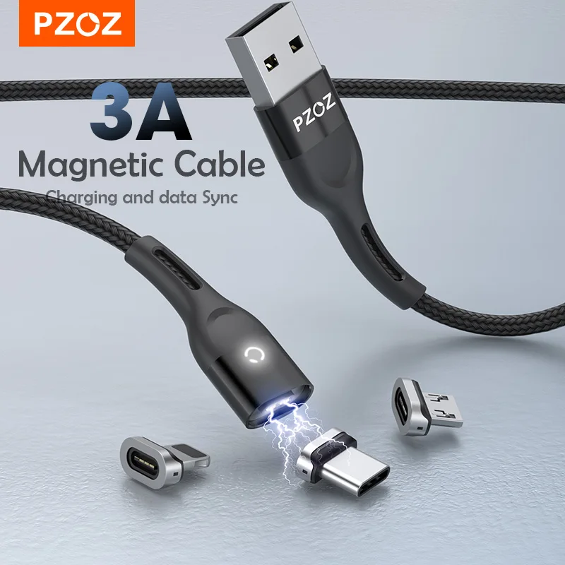 PZOZ-Cable magnético Micro USB tipo C para teléfono móvil, adaptador de carga rápida, cargador de datos para iPhone 12 Pro - imagen 2