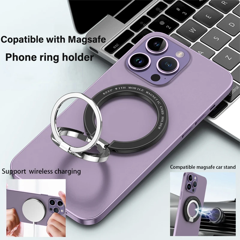 Mini soporte magnético plegable de escritorio, soporte magnético para anillo de dedo para iPhone 12, 13, 14, serie Magsafe, funda para teléfono inteligente y coche