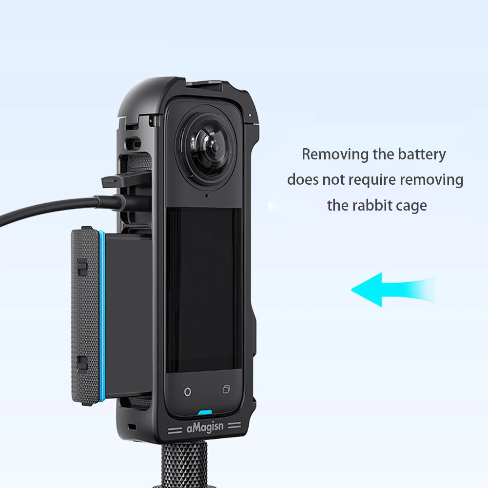 Marco protector de cámara para Insta360 X4, carcasa magnética de liberación rápida, jaula protectora para conejos, accesorios para Insta 360 X4 - imagen 4