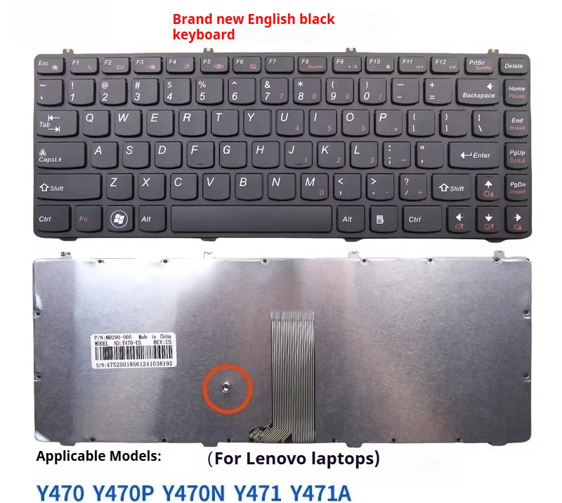 Teclado para portátil Lenovo IdeaPad Y470 Y470P Y470N Y471 Y471A, EE. UU.