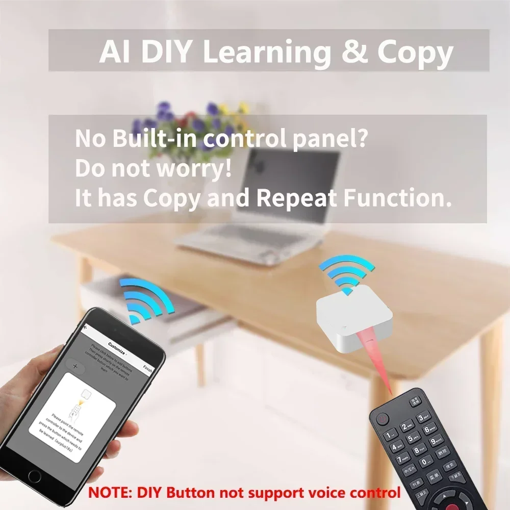 Control remoto inteligente Universal para TV, aire acondicionado, Alexa, Tuya, WiFi, IR, funciona con Google Home, Yandex, Google - imagen 5