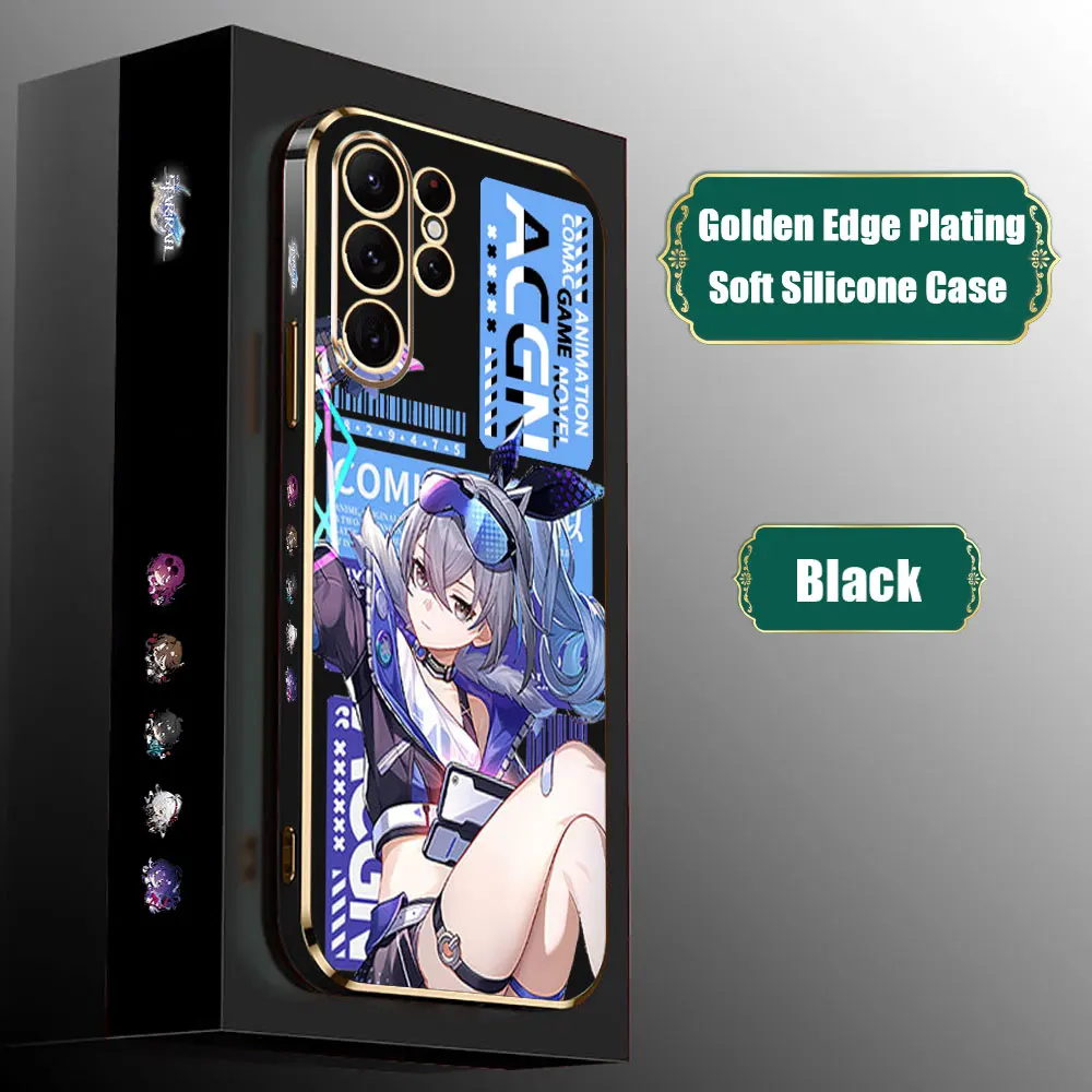 Funda de teléfono Kafka Silver Wolf Honkai Star Rail S24Ultra para Samsung Galaxy S24 S23 S22 S21 S20 Ultra Fe S10 S9 Plus, cubierta chapada - imagen 3