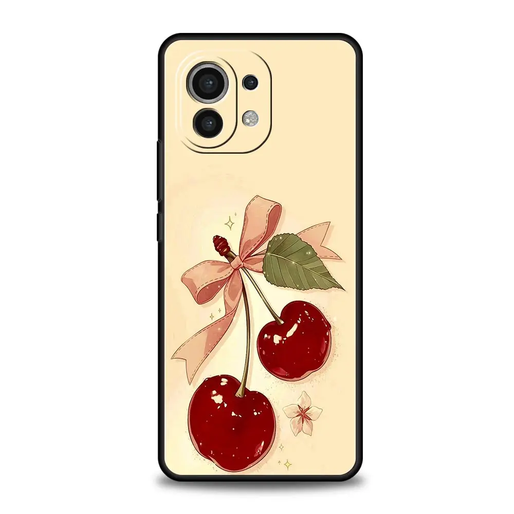 Red Cherry Phone Case For Xiaomi Mi 17 15T 15 14 14T 13T 12T Pro 12 13 Lite 5G 11T Poco X6 X7 X5 Pro Soft Cover - imagen 3