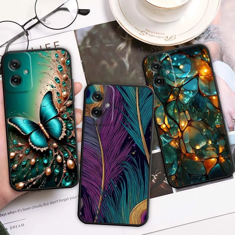 Funda de teléfono con diseño de lujo de arte creativo para Motorola G85 Edge 50 G24 G35 G14 G04 40 G72 G34 G31 G Stylus G54 G13 G32 5G negro - imagen 2