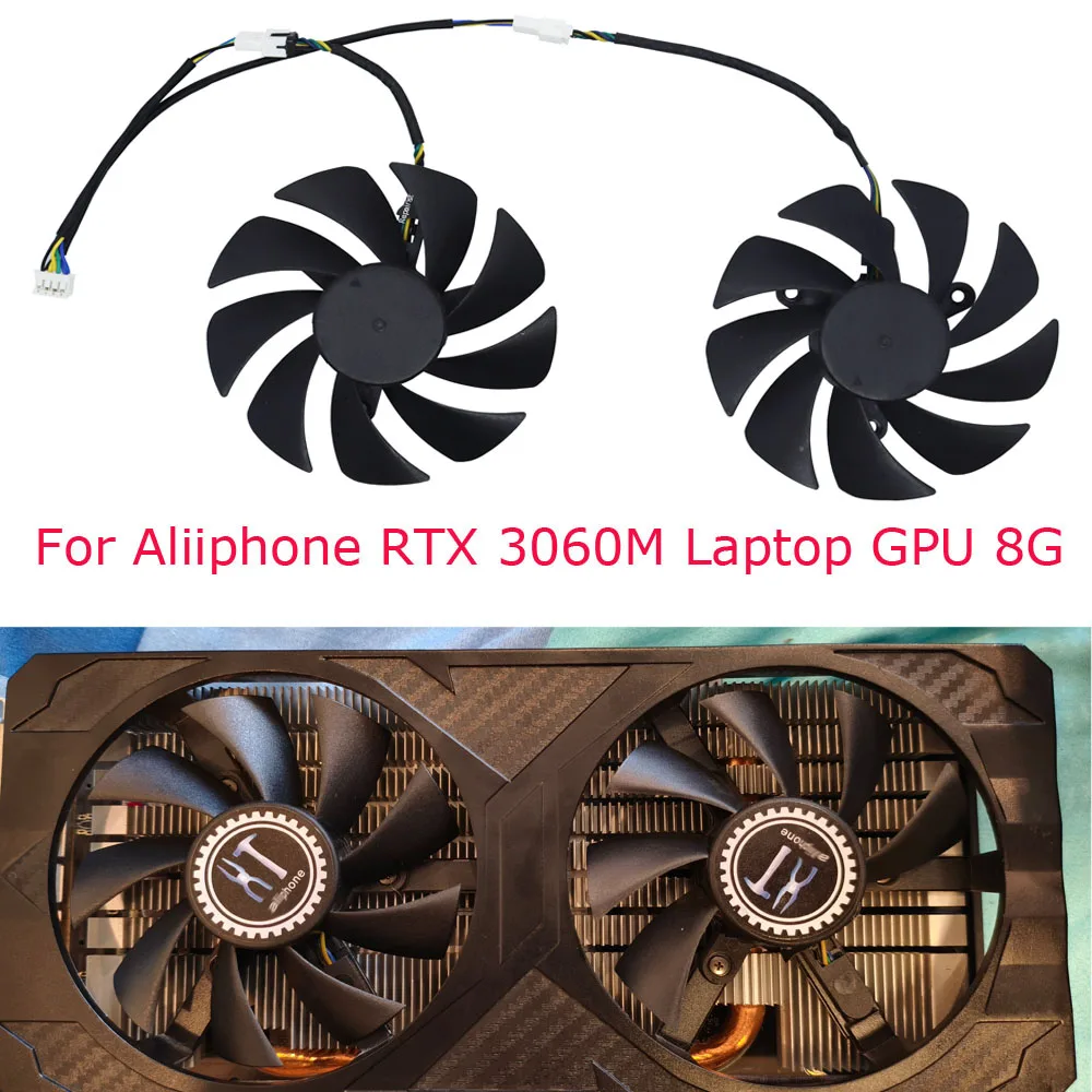 Ventilador de tarjeta gráfica enfriador GPU de vídeo VGA para portátil GPU RTX 3060M 6G 3070M RTX3070m 8GB, 2 unids/set, PLA09215B12H, paso de montaje de 42mm - imagen 2