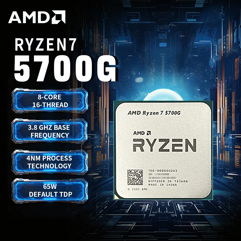 AMD Ryzen 7 5700G R7 5700G CPU placa de video Chips integrados de escritorio GPU juego Oficina CPU Socket procesador AM4