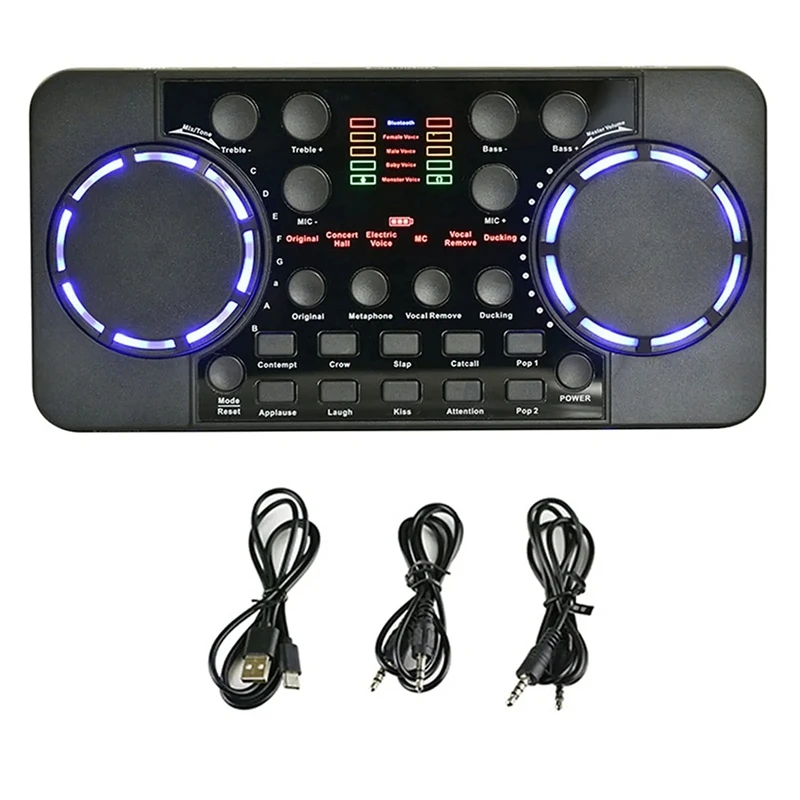 Tarjeta de sonido V300 Pro, mezclador de interfaz de Audio Compatible con Bluetooth, efecto Digital DJ, consola de reducción de ruido, grabación USB