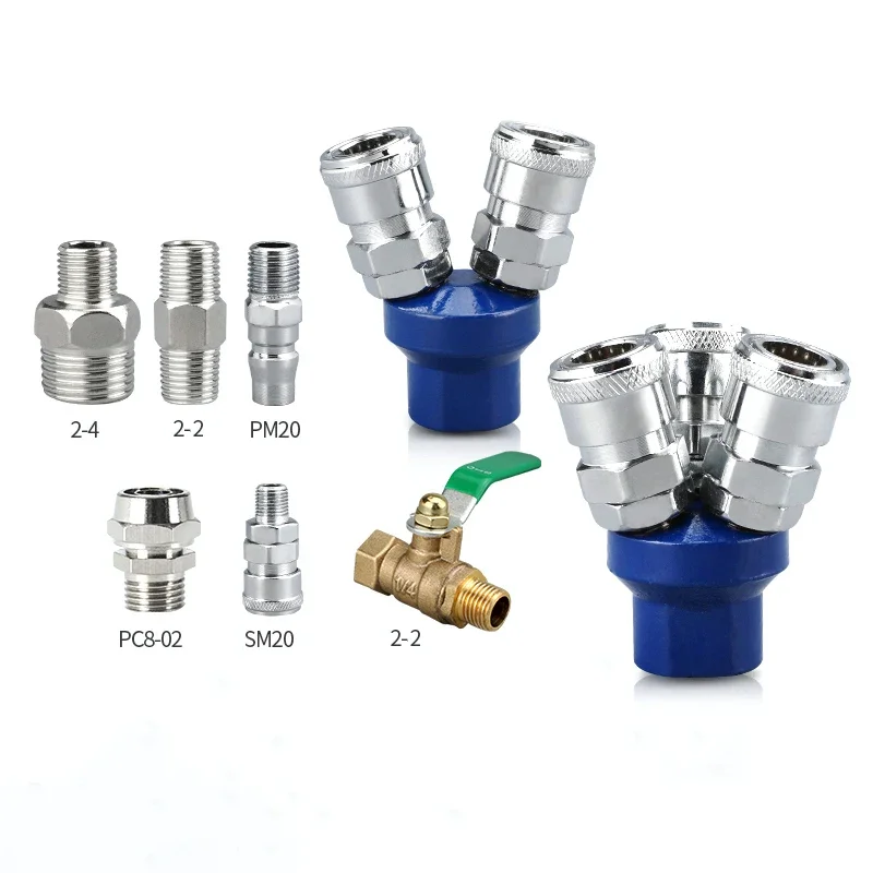 Componentes neumáticos tipo C conexión de conector rápido T redondo herramienta de enchufe bidireccional accesorios de compresor de aire - imagen 2