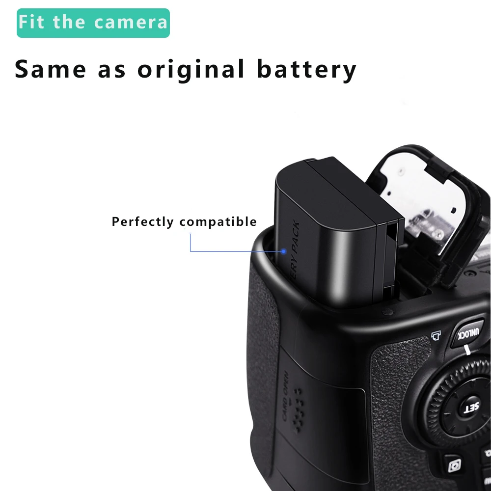 LP-E6 LP E6 LPE6 E6N batería 2650mAh + cargador Dual LED para cámara Canon EOS 5DS R 5D Mark II 5D Mark III 6D 7D 70D 80D - imagen 5