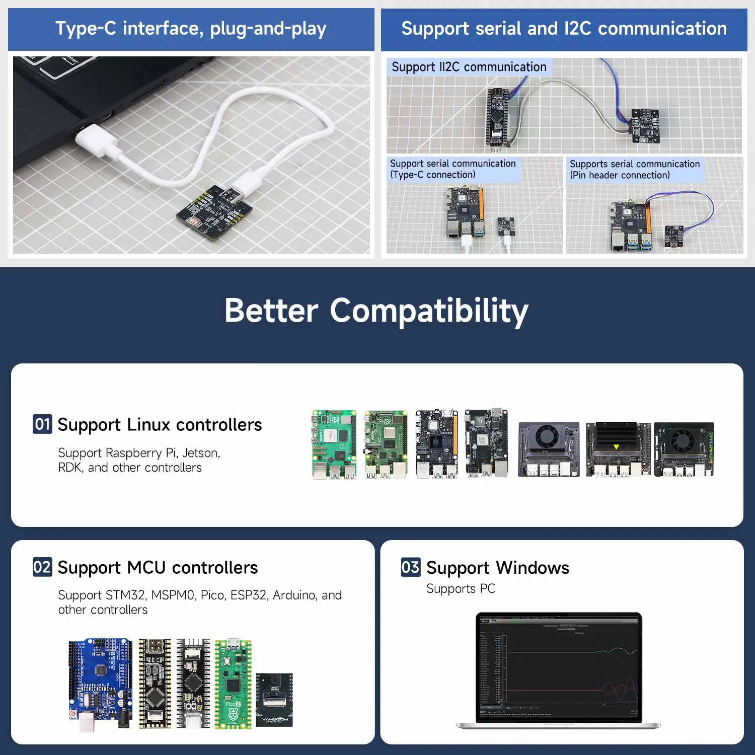 Módulo Yahboom ARHS IMU: sensor de alta precisión de 6/9/10 ejes para robots ROS1/ROS2 y SBC - imagen 4