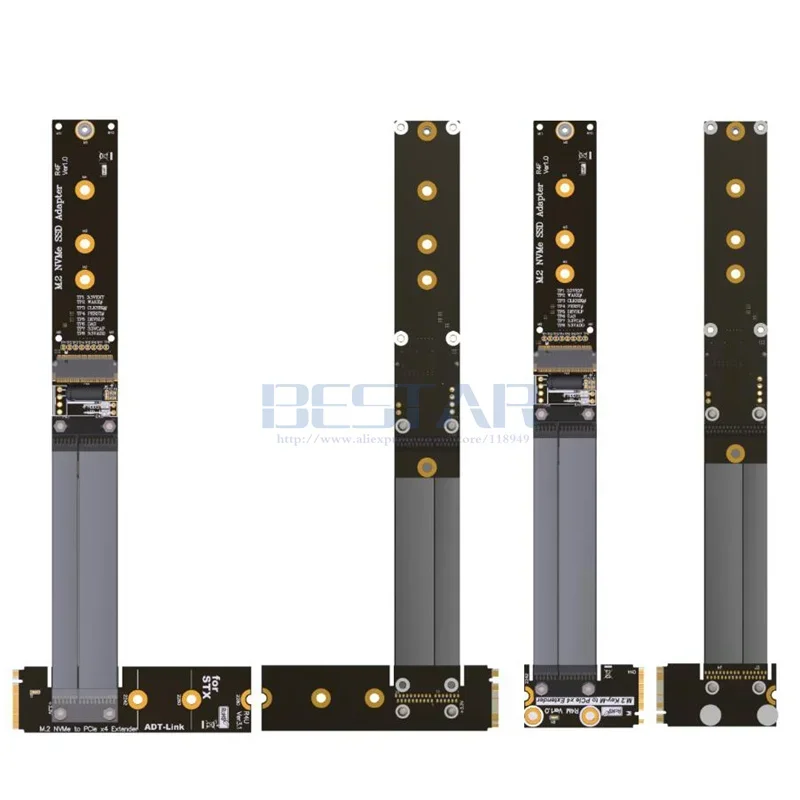 2018 nuevo adaptador M.2 NVMe SSD cable de extensión SSD tarjeta elevadora M2 a 90 grados compatible con PCI-E 3,0 x4 pcie 4x extensor ADT para STX - imagen 5