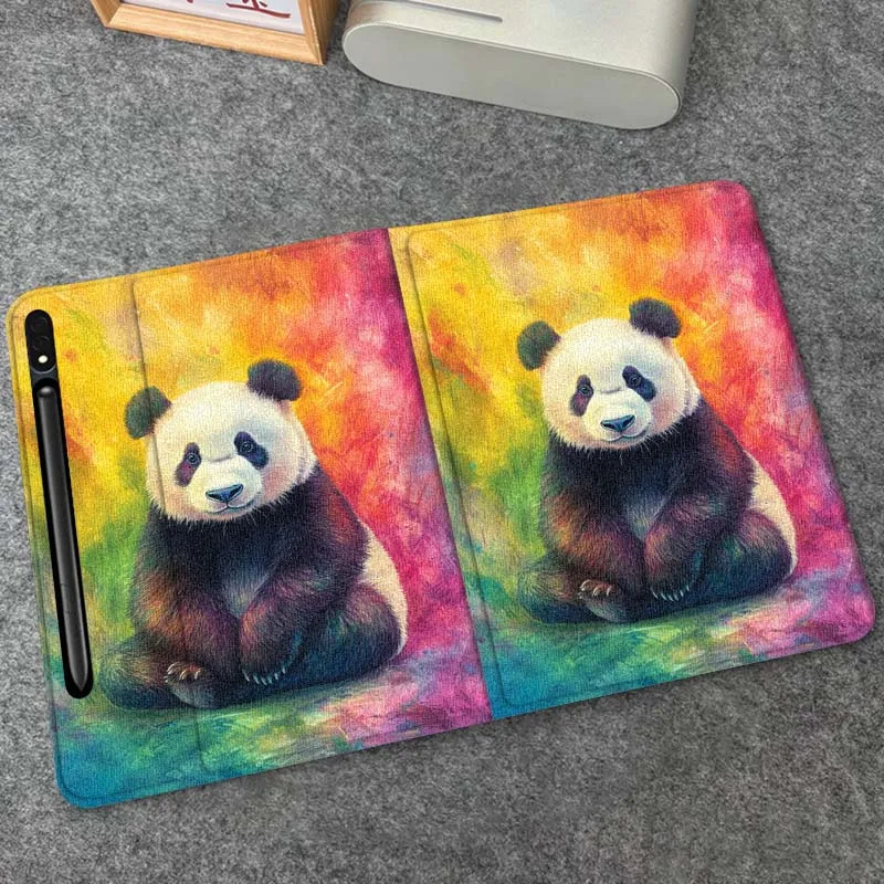 Panda arte Color pintura al óleo para Samsung Galaxy Tab S9 S10 S6 S7 S8 FE Plus Lite pulgadas funda plegable para tableta