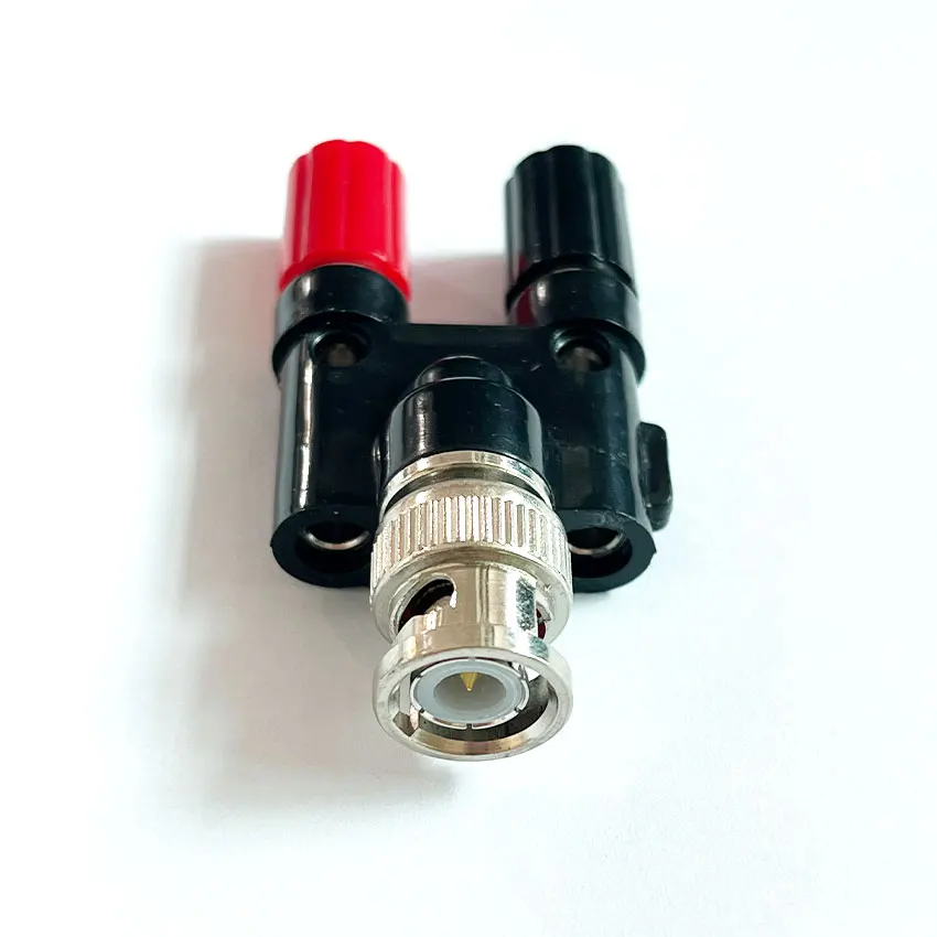 1 Uds Q9 BNC Banana a dos Dual 4mm Banana macho hembra conector Coaxial BNC tipo T divisor de 3 vías adaptador RF de alta calidad - imagen 5