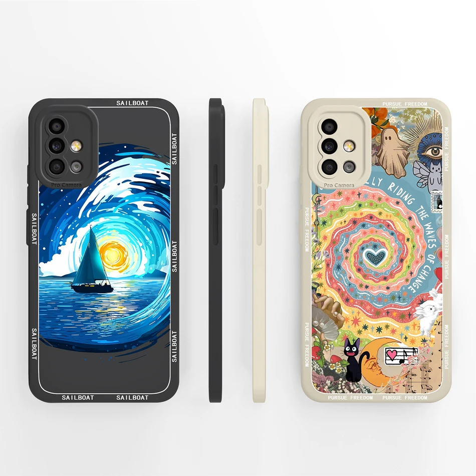 Para Samsung Galaxy A51 A71 A31 funda estilo estético suave cubierta trasera de silicona líquida para Samsung A 51 carcasa de teléfono de protección completa