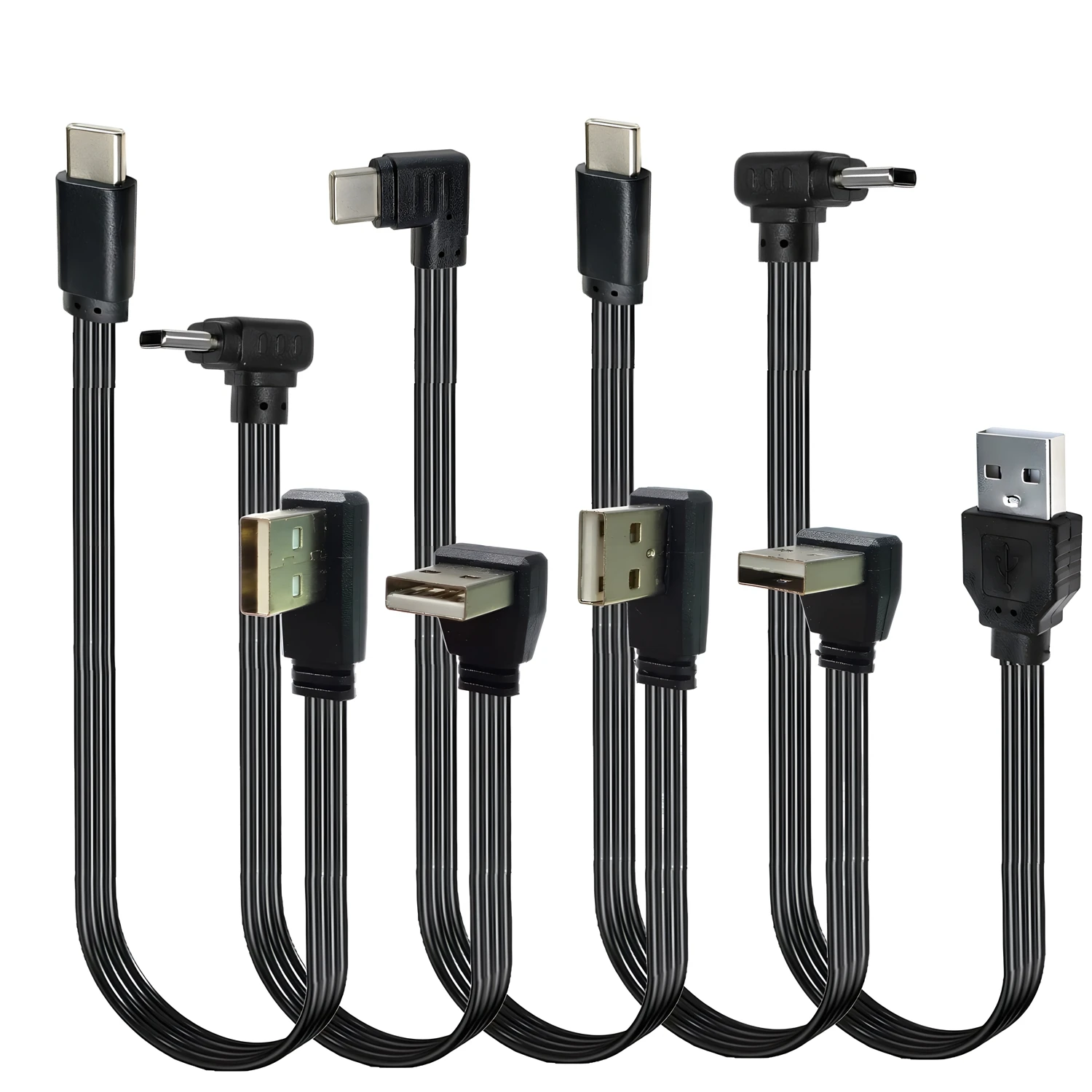Weiche 0,2 m 20CM Kurze USB Typ C Kabel Rechten Winkel 90 Grad USB Typ A auf Typ C konverter Kama Kabel Ladegerät - imagen 2