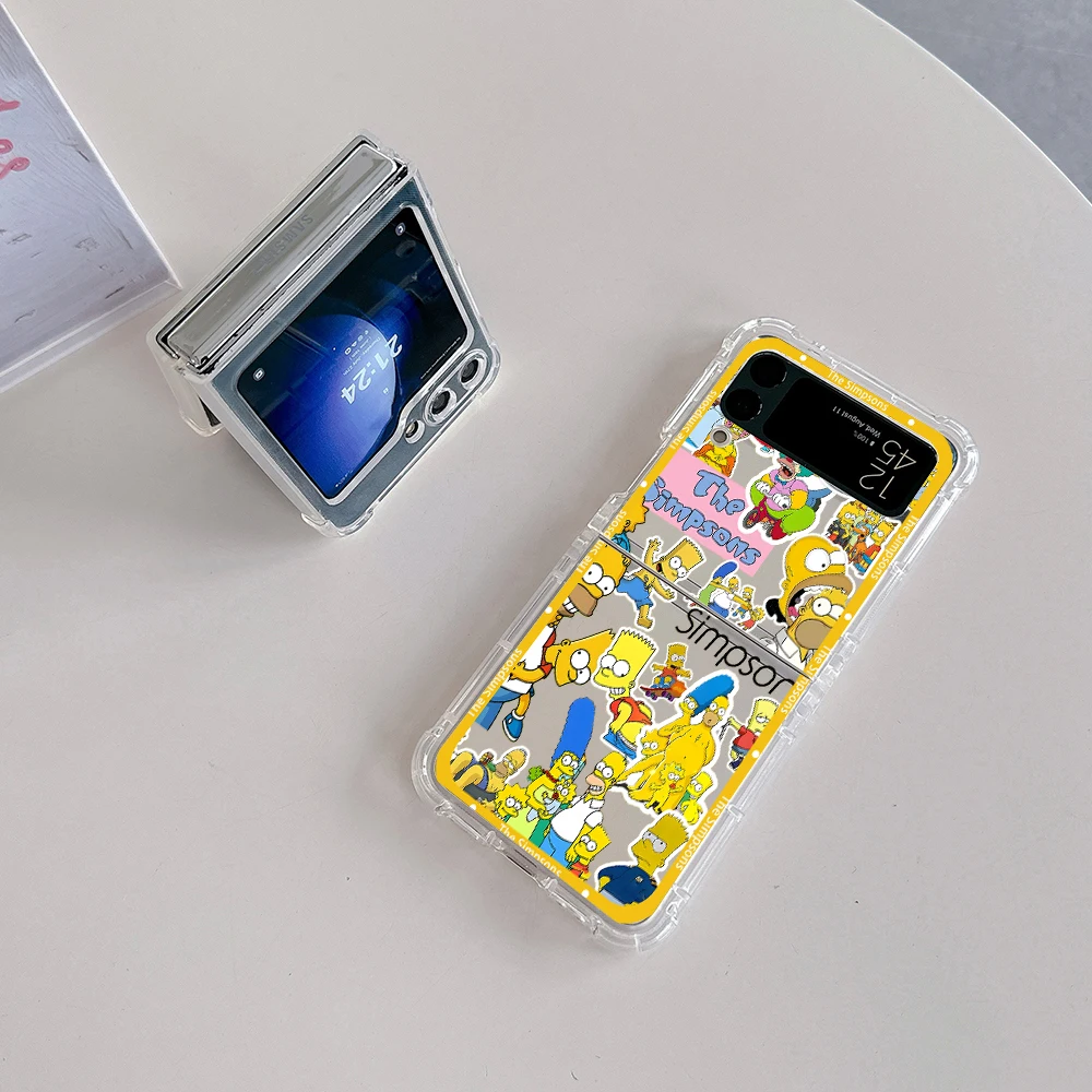 Funda de teléfono con dibujos de Los Simpsons para Samsung, carcasa trasera transparente anticaída para Galaxy Z Flip 3 4 Z Flip 5 6 Z Fold 4 5G PC - imagen 5