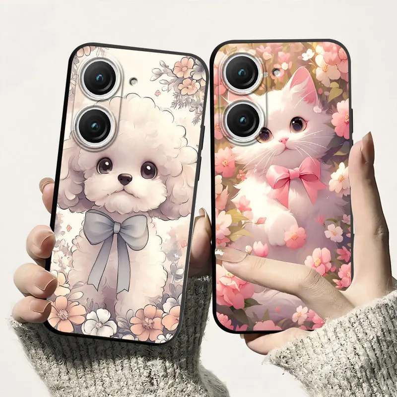 Para Asus Zenfone 9 10 funda de silicona suave a prueba de golpes para Asus Zenfone 10 funda trasera de teléfono TPU Fundas protectoras de gato lindo - imagen 4