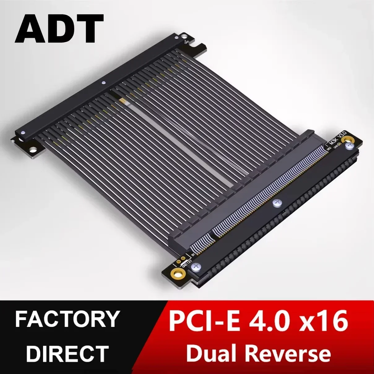 Cable elevador 2025 PCIe 4,0x16, Cable de extensión de conector inverso Dual blindado PCI-E Gen4 para tarjeta gráfica de servidor de chasis ITX A4 - imagen 3