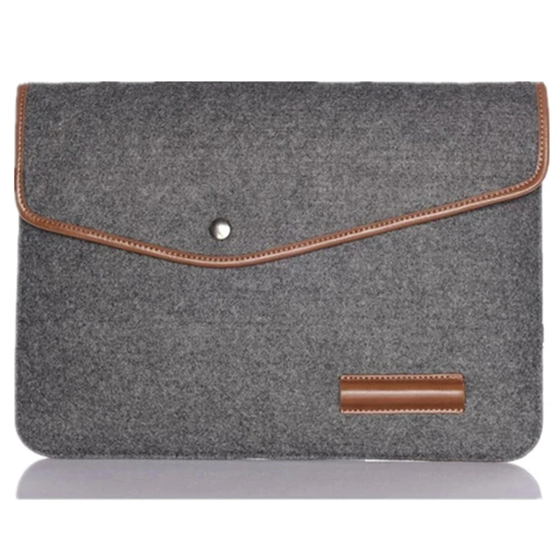 Bolsa de sobre para ordenador portátil para Macbook, funda de transporte antiarañazos, bolso para portátil de 11/13/15 pulgadas, bolsa con botones, múltiples bolsillos para teléfono - imagen 3