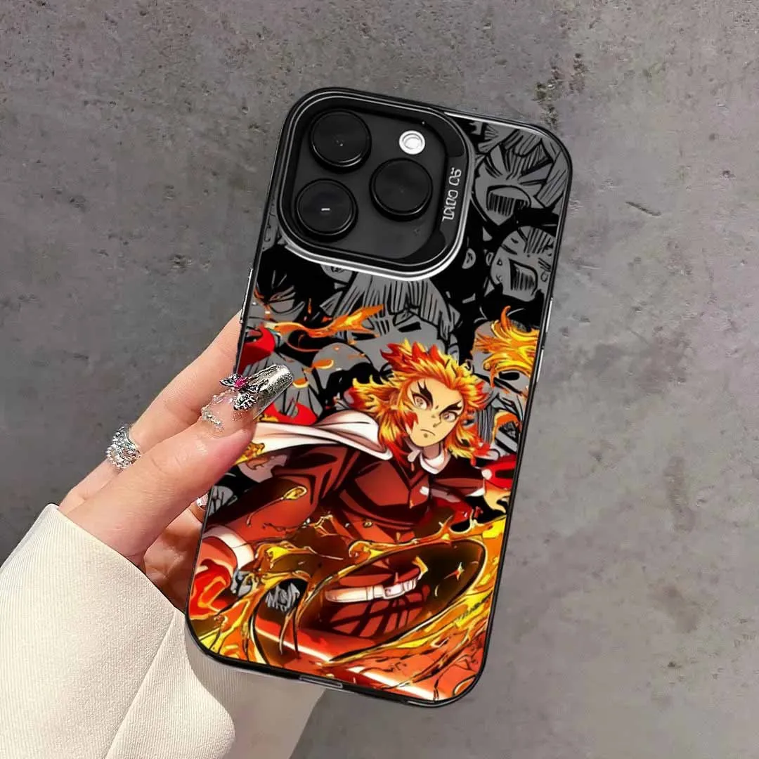 Funda de Anime Demon Slayer Tanjiroe Giyu Tomioka para iPhone 17 Air 17 Pro 16 15 14 12 11 13 Pro Max Plus Mini 16E, funda IMD mate - imagen 4