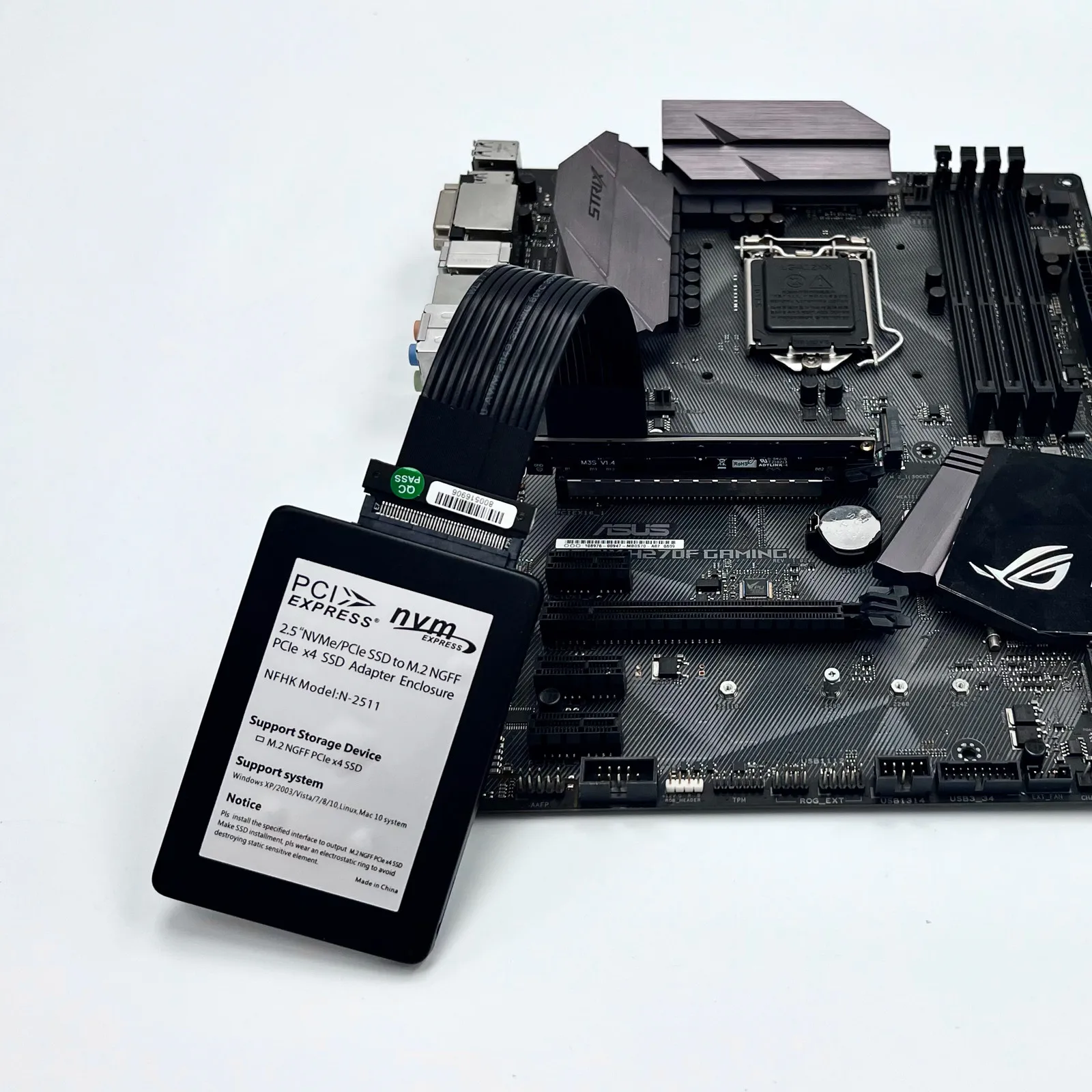 PCIe 4,0x4 U.2 SSD ranura SFF-8639 a PCIE 4,0x16 Cable de extensión extensor de datos para U.2 NVMe SSD disco duro Gen4 tarjeta elevadora Intel - imagen 5