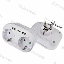 Adaptador de enchufe USB con toma de corriente europea