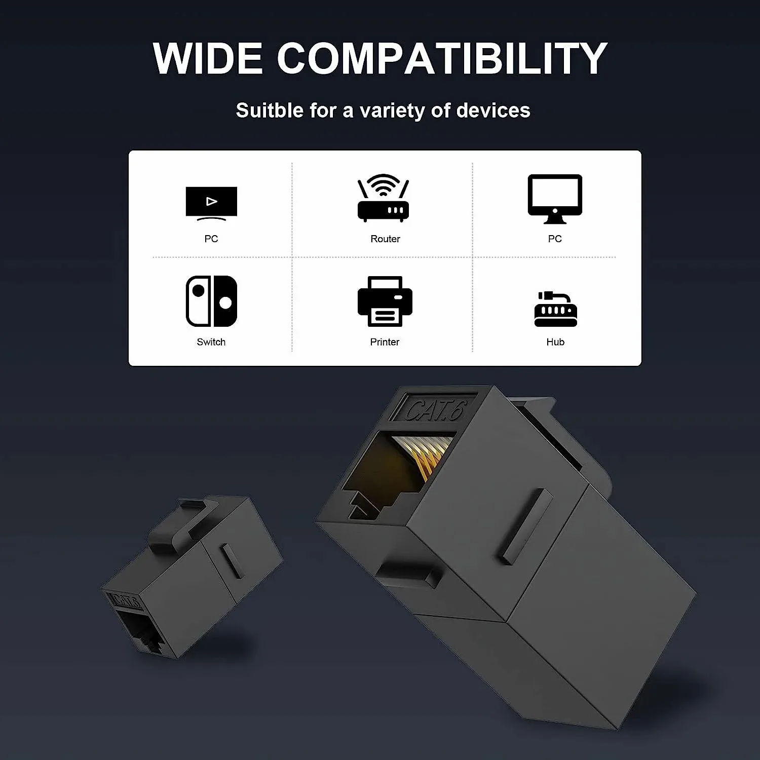 Natalink 10 Uds Keystone Jack Rj45 acoplador en línea para Cat7/CAT6A/CAT6/CAT5E acoplador de inserción hembra a hembra - imagen 2