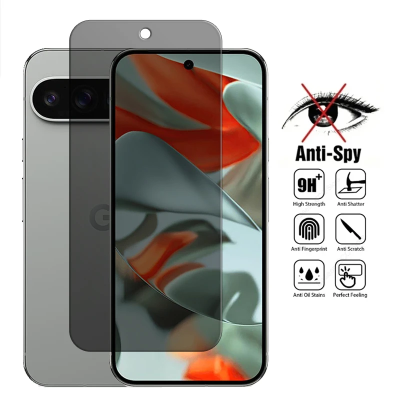 Para Google Pixel 9 Pro XL vidrio para Google Pixel 9 Pro vidrio templado 2.5D Anti Peep Protector de pantalla de privacidad para Google Pixel 9 - imagen 2