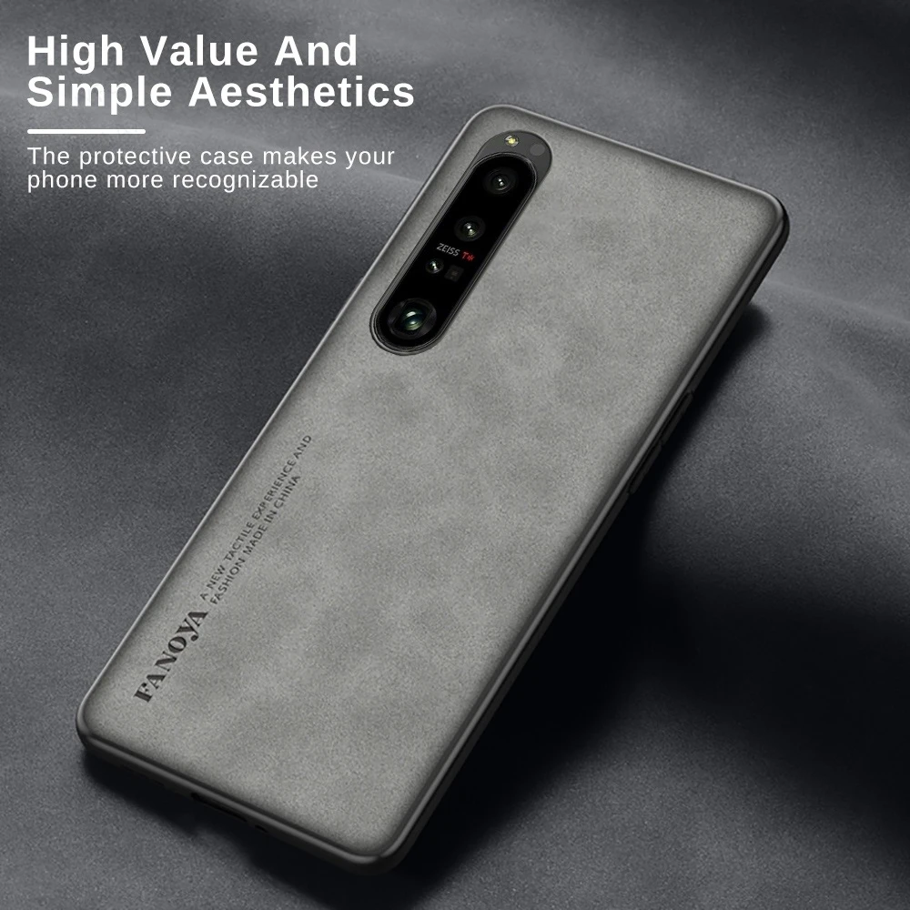 Funda de piel de oveja de lujo para Sony Xperia 1IV 1 IV/10IV 10 IV 5G 6,0 "6,5", protección de cámara, TPU suave, a prueba de golpes - imagen 2