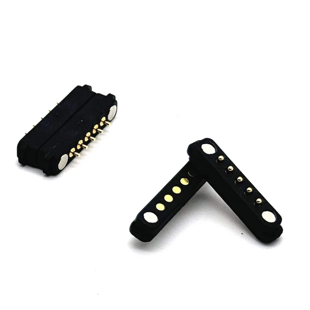 1 par de conectores magnéticos de 5 pines Pogo Pin 5 Pogopin macho hembra 2,54 MM conector magnético CC con resorte toma de corriente - imagen 3