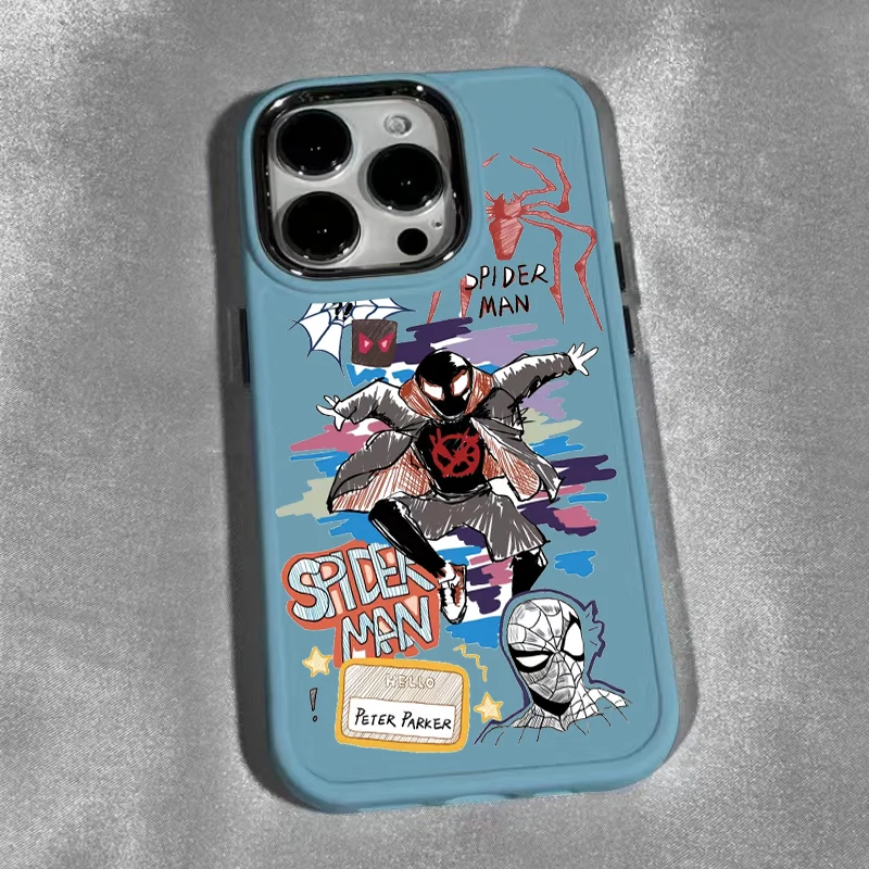 Funda de teléfono de alta calidad de Marvel Spider Man para iPhone 15 14 13 12 11 Pro Max X XR XS MAX 7 8 Plus Y2k Fundas protectoras de dibujos animados - imagen 3