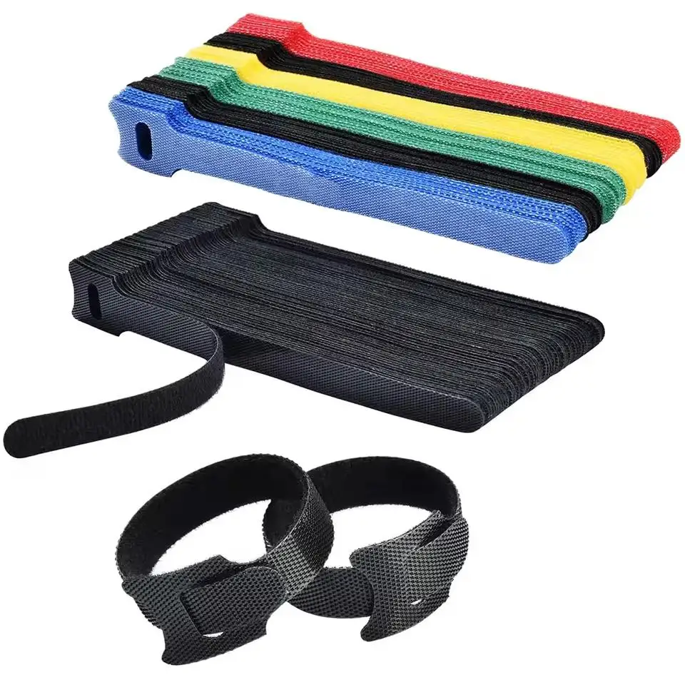 Bridas para cables reutilizables, 50 Uds., correas organizadoras de cables para PC, TV, electrónica, gestión de cables, sujeción, accesorios para el hogar y la Oficina