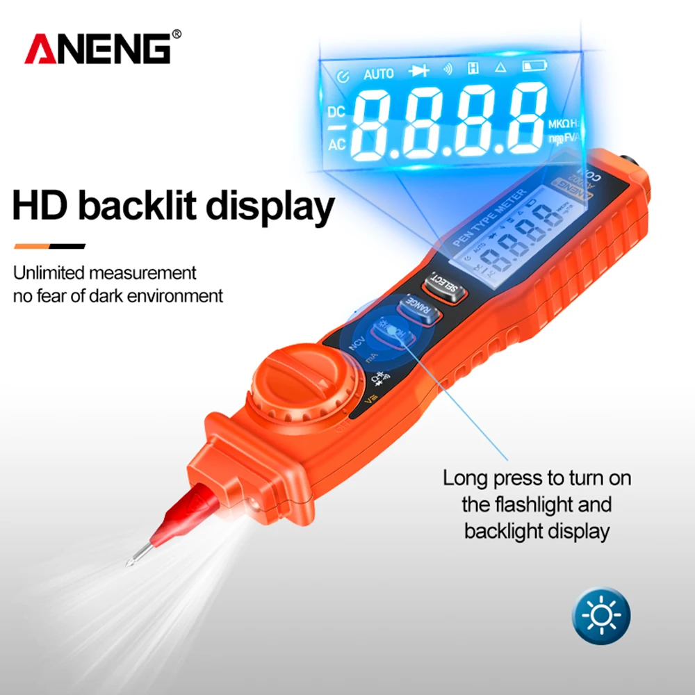 ANENG A3002 multímetros digitales inteligentes medición de voltaje CA/CC probador de corriente eléctrica herramientas de prueba profesionales multifuncionales - imagen 4