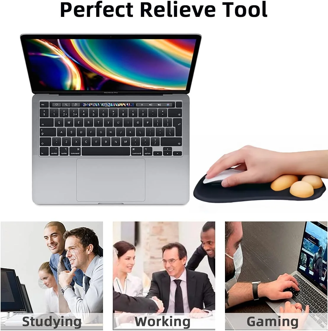 Cute 3D Cat Paw Mouse Pad Keyboard Wrist Support Ergonomic Non-Slip Silicone Gel Mousepad for Office/Home/Gaming Desk Decor - imagen 5