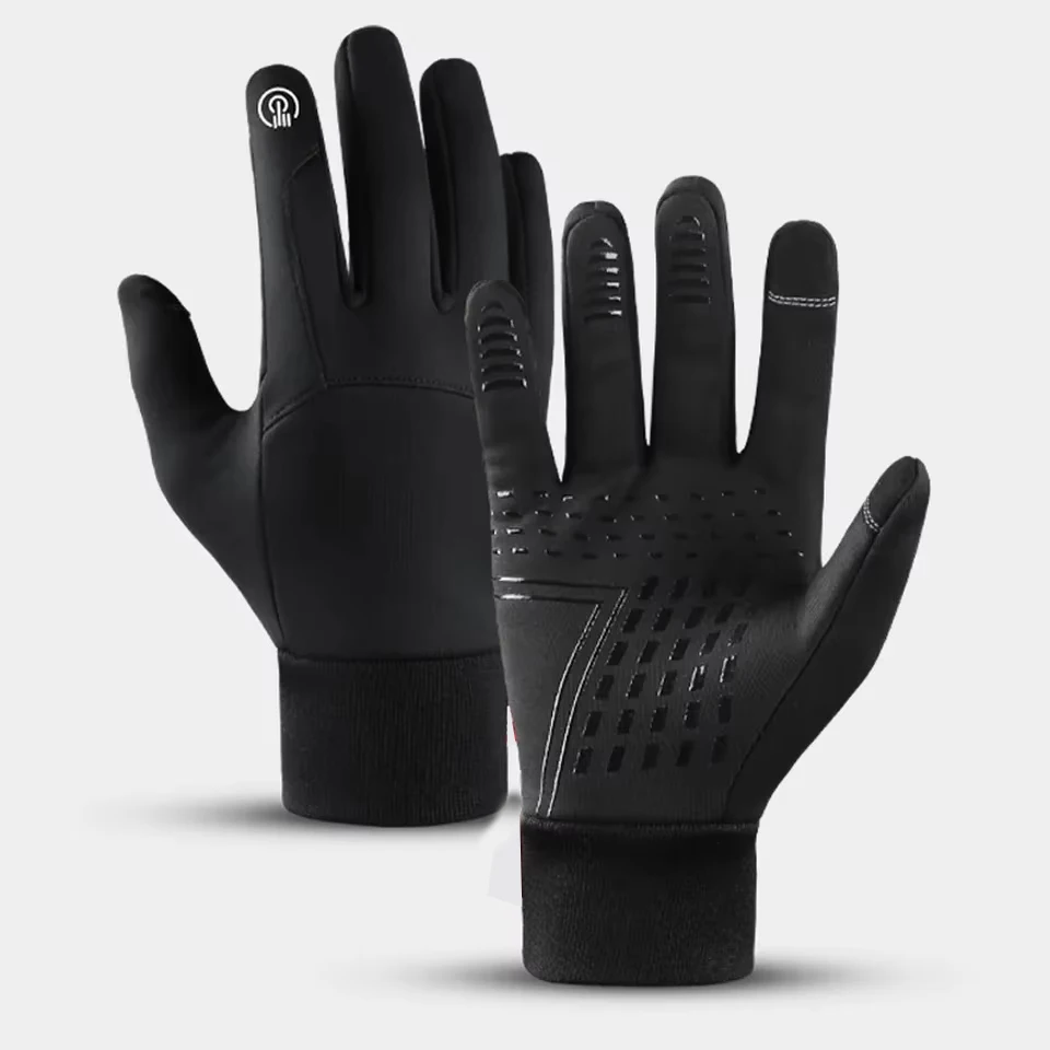 Guantes de Ciclismo para Otoño e Invierno, Guantes Deportivos para Gimnasio, Fitness, Correr, Cálidos, con Pantalla Táctil, Antideslizantes, para Motocicleta, para Hombre, Negros