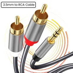 Cable RCA Macho-Macho 3,5 mm Estéreo Chapado Oro