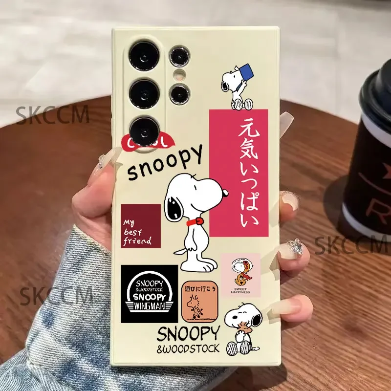 Funda de teléfono Snoopies de dibujos animados de lujo para Samsung Galaxy S24 Ultra S23FE S22 S20 Plus A15 A35 A50 A51 A54 A55 A71 A72 A73 - imagen 5
