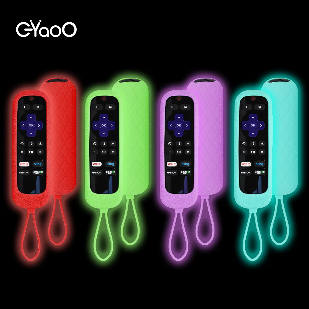 Funda remota para TCL Roku TV Steaming Stick/Express Funda protectora de silicona de repuesto que brilla en la oscuridad
