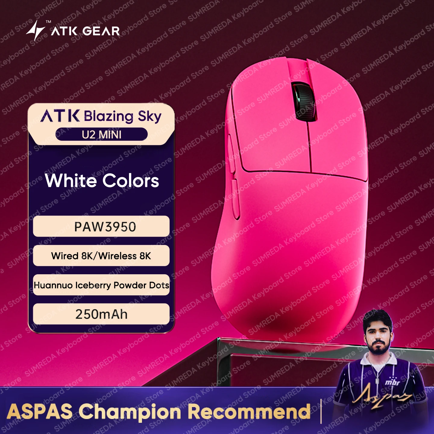 ATK U2 Mini U2 Pro Max U2 Ultra NeaLink ratón inalámbrico para juegos PAW3950 PAW3395 8K 2,4G ergonómico con cable Esports FPS ratón para juegos