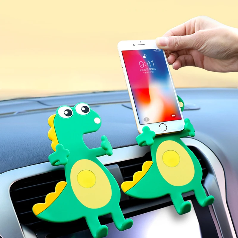 Soporte de teléfono con dibujos animados para coche, accesorio para teléfono móvil de 3,5 a 6,4 pulgadas, para rejilla de ventilación de coche - imagen 3
