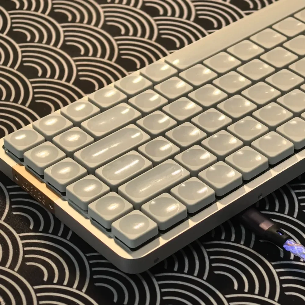 Juego de teclas blancas de perfil bajo PBT, tapa de teclado de estilo Simple personalizada, teclas originales para juegos para teclado mecánico Cherry Kailh - imagen 3