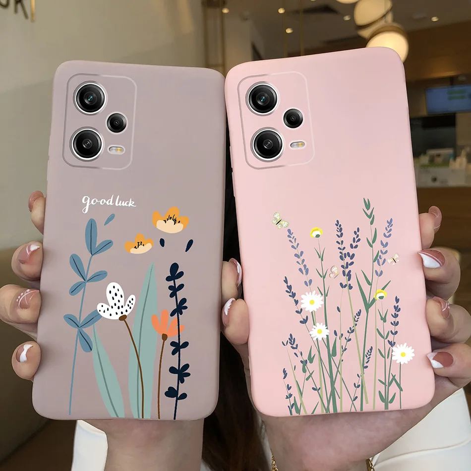 Funda de silicona mate a prueba de golpes para Xiaomi Redmi Note 12 Pro + Plus, 5G, corazón de amor, chica, Funda parachoques - imagen 2