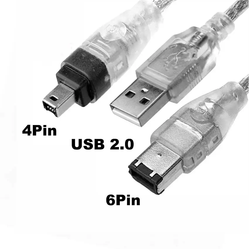 JCD para 1394 Firewire USB 4P 6P a 4 pines IEEE 1394 Cable de conexión para videocámara MINI DV HDV 1394 cámara Cable de datos de captura de vídeo - imagen 2