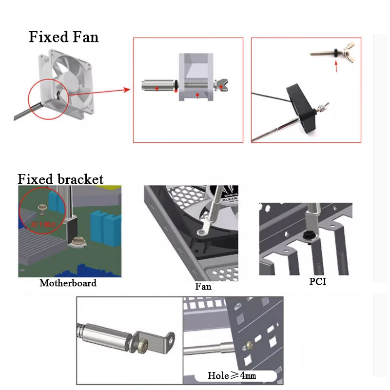 Soporte de refrigeración multidireccional, tarjeta gráfica North South Bridge M2, memoria de disco duro, placa base, ventilador de chasis, soporte de refrigeración - imagen 2