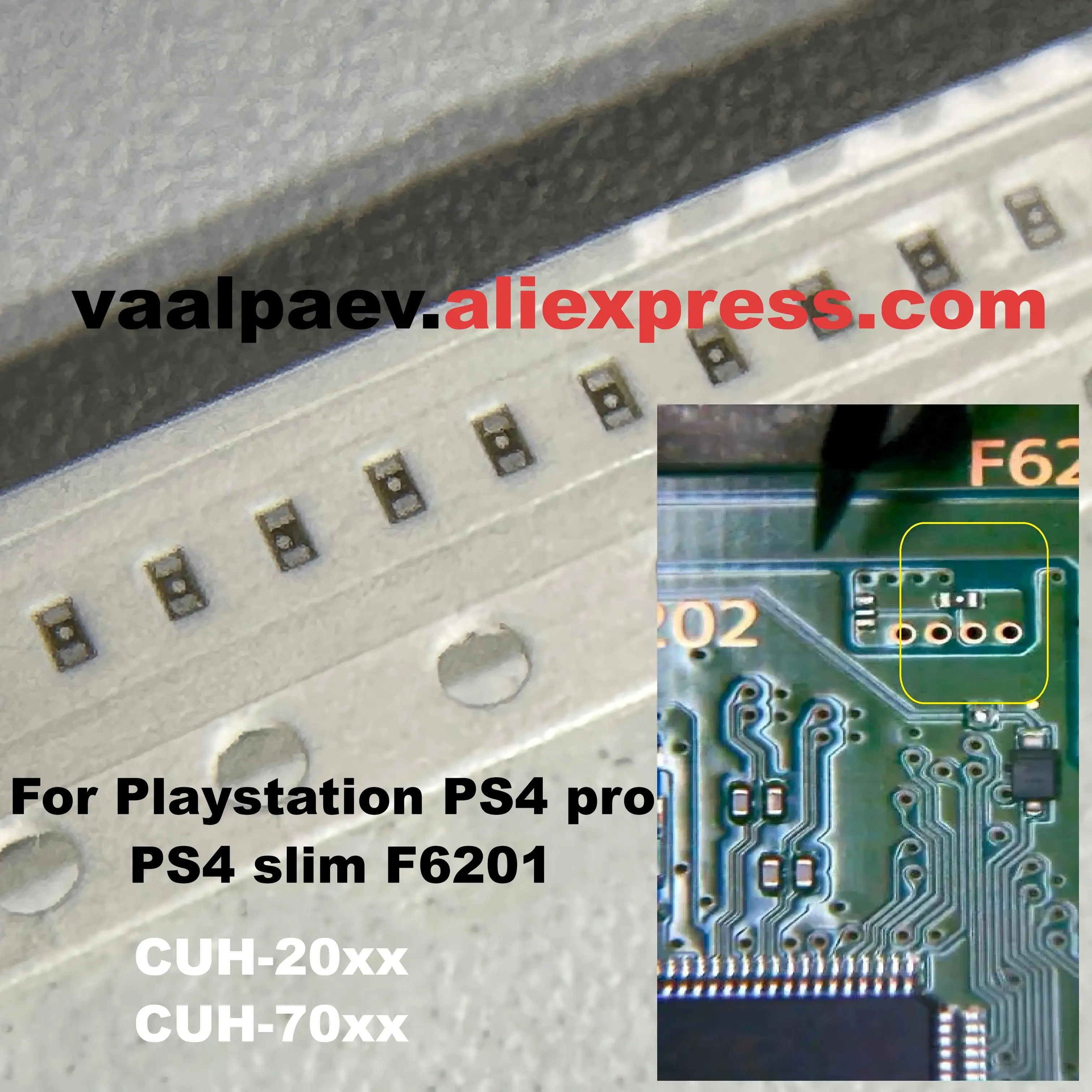 10-100 Uds para Playstation PS4 Pro CUH-70xx PS4 Slim CUH-20xx F6202 F6201 BD-ROM Original nuevo pequeño fusible en la placa base pieza fija - imagen 2