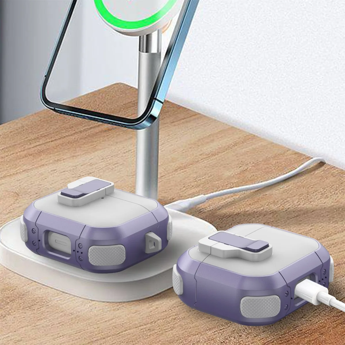 Funda con apertura de tapa magnética para AirPods 4, carcasa de bloqueo seguro, auriculares inalámbricos con Bluetooth para AirPods 1, 2, 3 Pro o Pro 2 - imagen 2