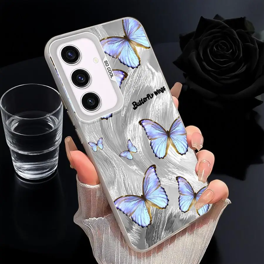 Funda de mariposa roja y azul para Samsung Galaxy A36 A26 A73 A53 A24 A23 A25 A22 A52 A32 A33 A34 - imagen 2